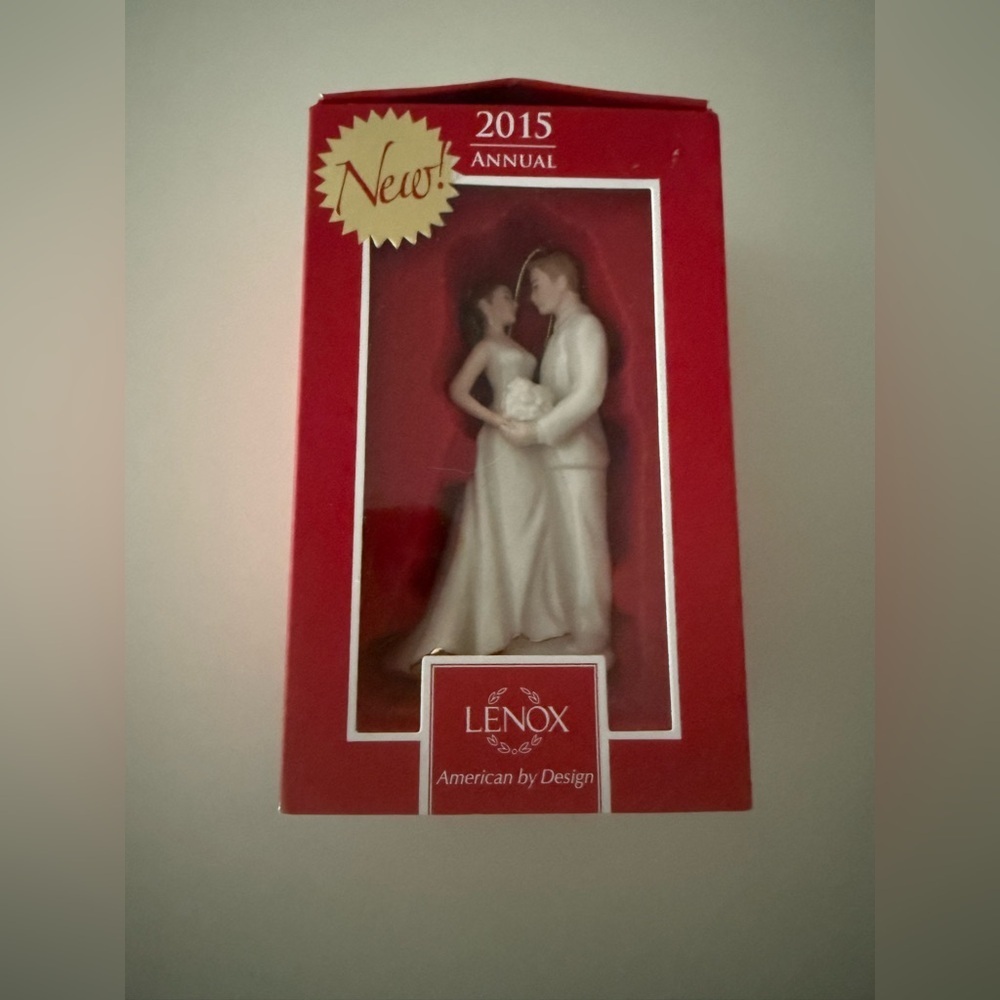 Lenox 2015 Annual Bride & Groom Christmas Porcelain Ornament